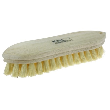 Weiler 9" Pointed End Scrub Brush, 1" Trim Length, White Tampico Fill 44023